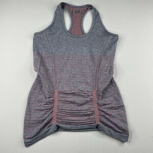 Athleta Fastest Track Gray Orange Stripes